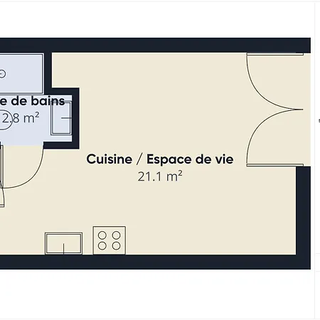 Le Single Fin- Pour 3 - Piscine Commune